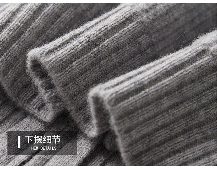 YTFidio 100% Wool Men Sweater Half High Collar Zipper Sweater with pocket Thickened Warm Loose Solid Cardigan Knitwear Basic 193