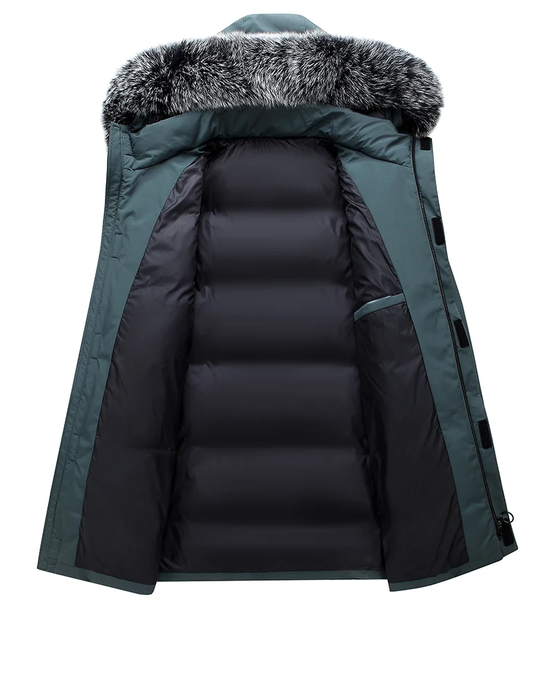2025 winter new down jacket hooded jacket for couples, fashionable and casual, loose and versatile top, mid to long men's style