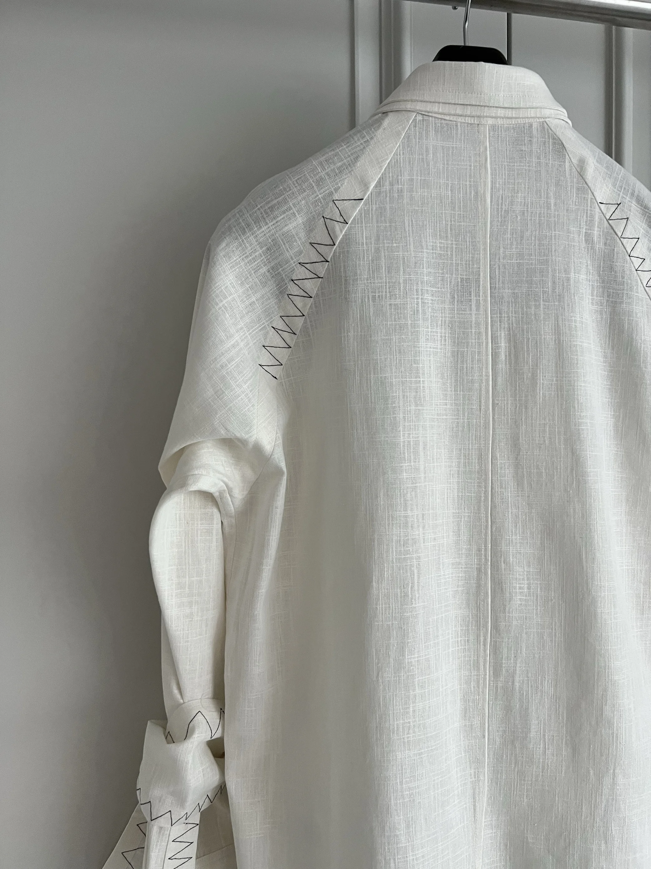 TOP-YAMAMOTO original Design 24SS LOOK29 mid-length irregular stitching design shirt