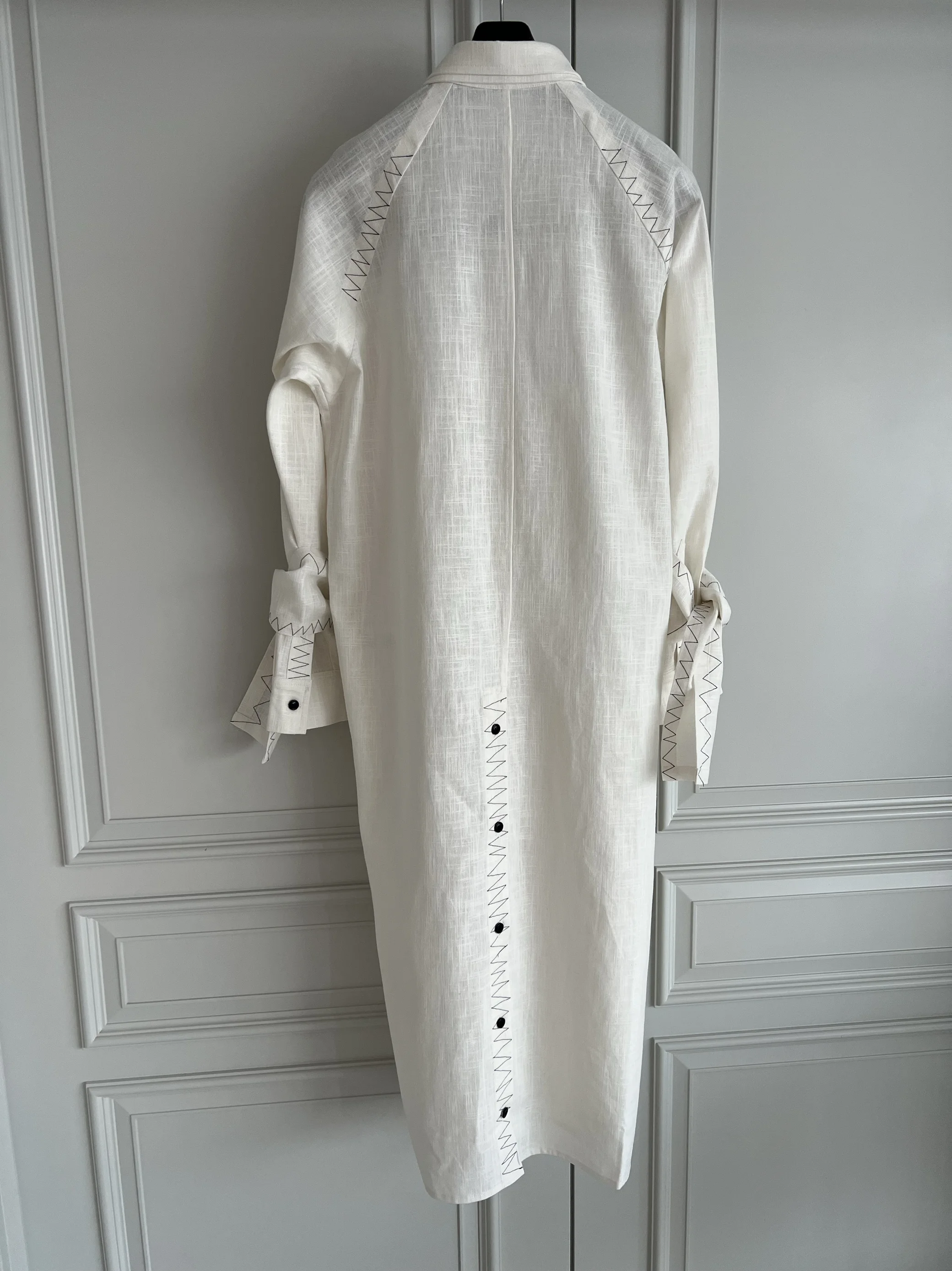 TOP-YAMAMOTO original Design 24SS LOOK29 mid-length irregular stitching design shirt