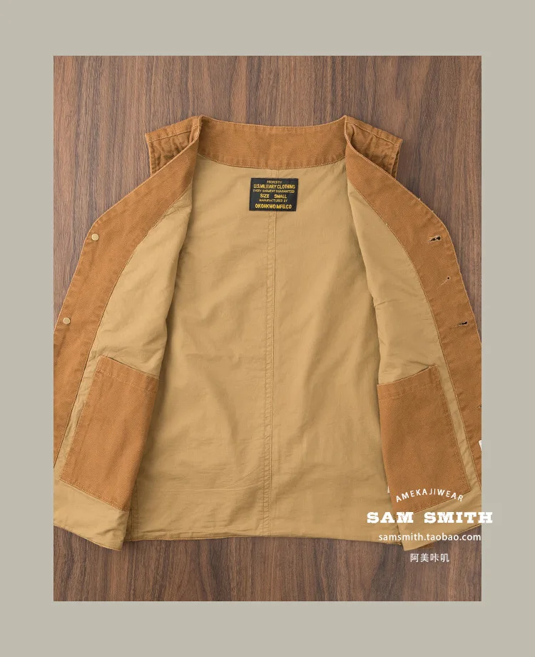 Heavyweight Amekaji American Retro Double-layer 12oz Canvas Outdoor Layered Vest Pockets Workwear Vest for Men Spring Autumn
