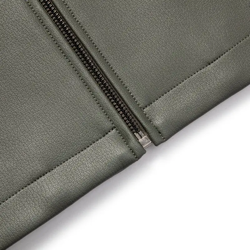 Men's Fashion Casual Large-Sized Goatskin Leather Jacket Lapel Coat High-End Spring Autumn 2025