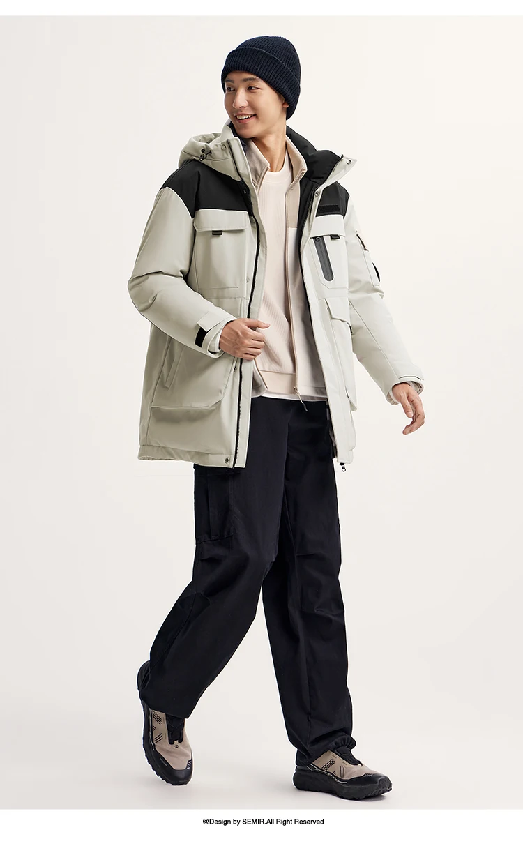 Semir Goose Down Jacket Men Waterproof Windproof Thermal Hooded Thickened 2026inter Man Clothing