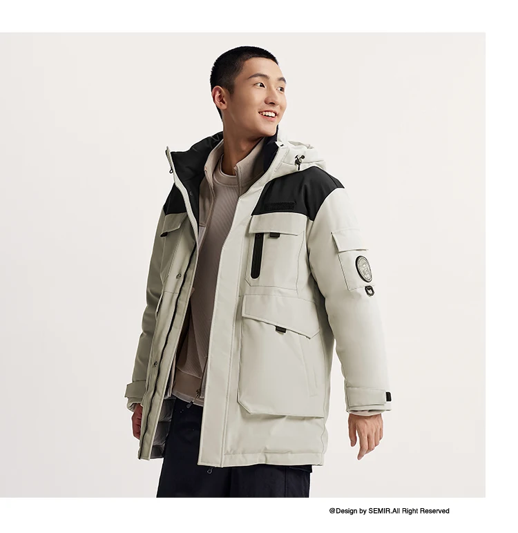Semir Goose Down Jacket Men Waterproof Windproof Thermal Hooded Thickened 2026inter Man Clothing