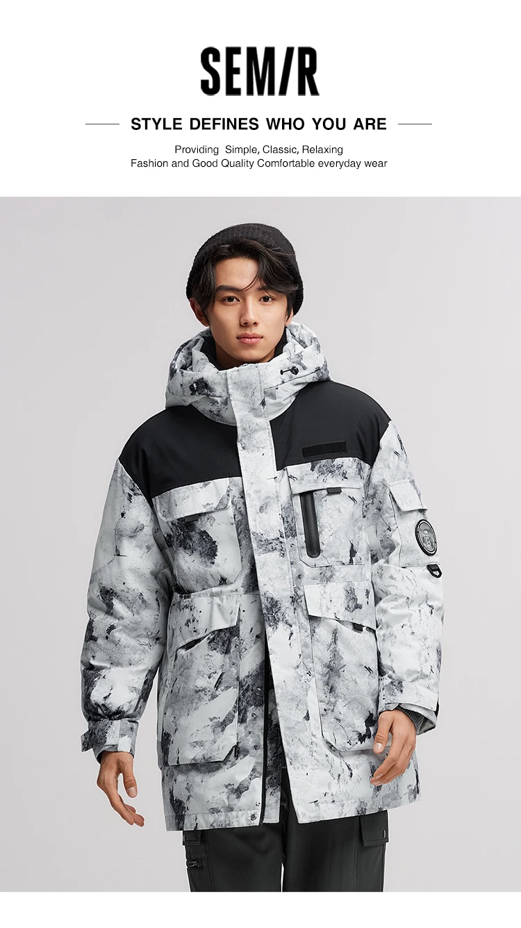 Semir Goose Down Jacket Men Waterproof Windproof Thermal Hooded Thickened 2026inter Man Clothing