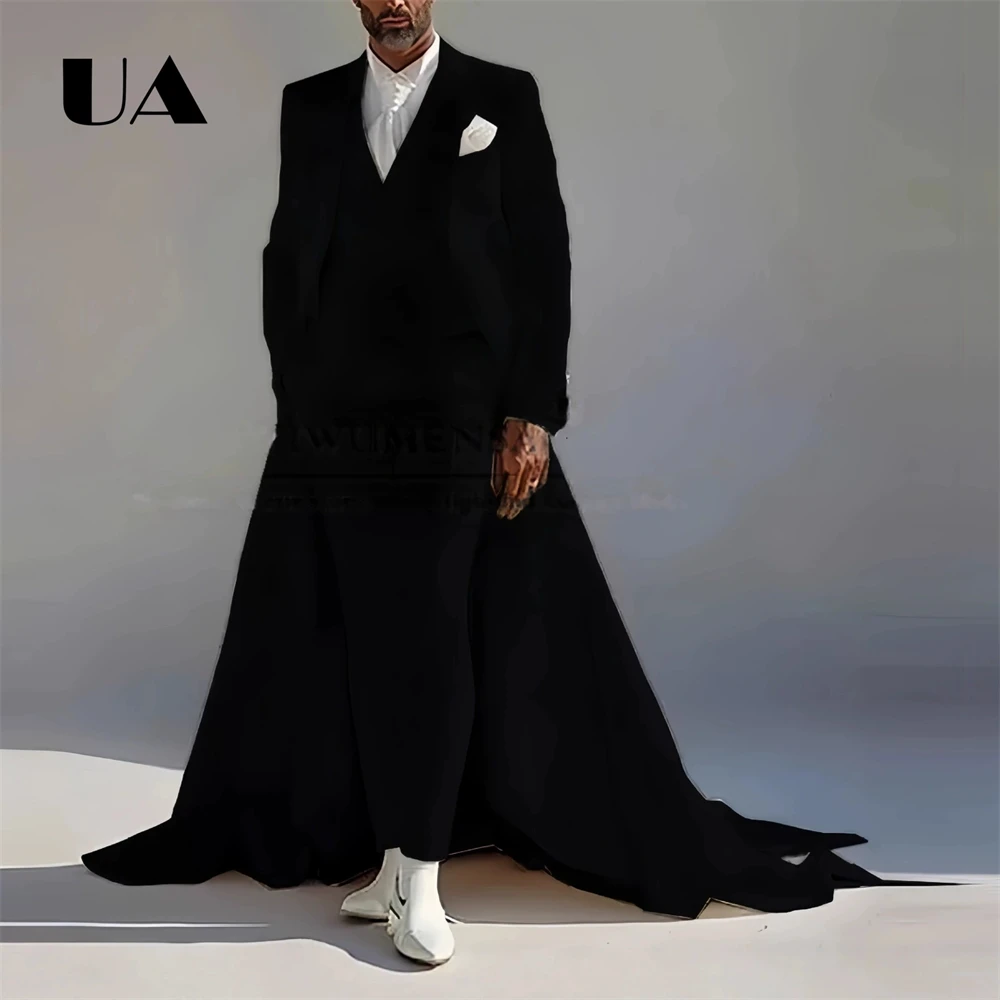 Men Banquet Three Piece Suit Attire Set, Long Tail Suit Jacket Pant Waistcoat for Men, Wedding Groom Suit XS-4XL Many Colors