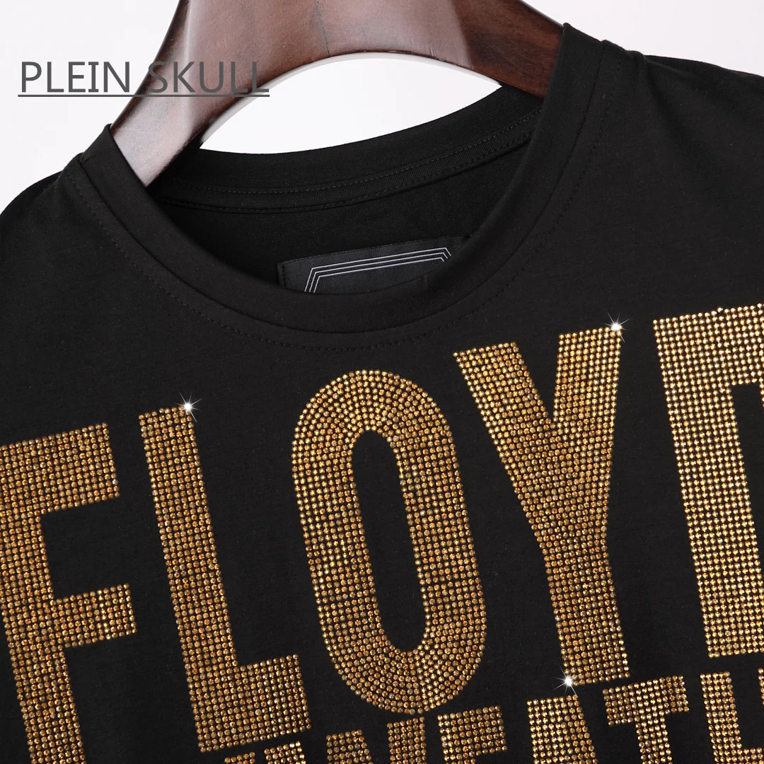 PLEIN SKULL Gothic Punk Short Sleeve Top Men's Trend High Street T-shirt Retro Summer Breathable Round Neck Unisex Sports Tee