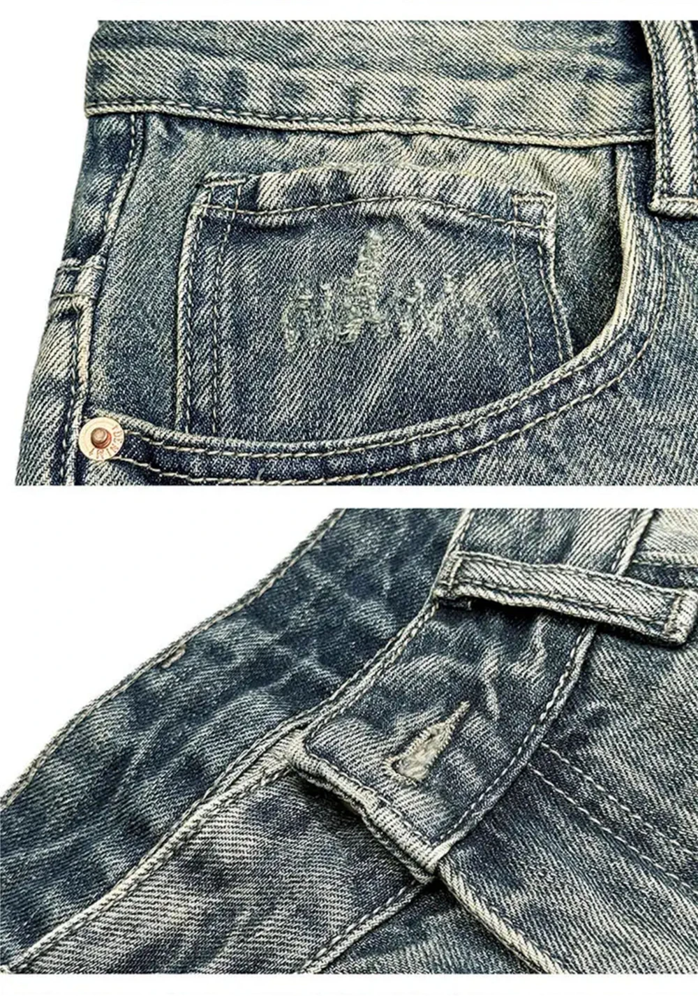 High Quality Streetwear Ragged Patch Embroidery Ripped Jeans For Men Fashion Men Clothing Distressed Denim Pants Male Trousers
