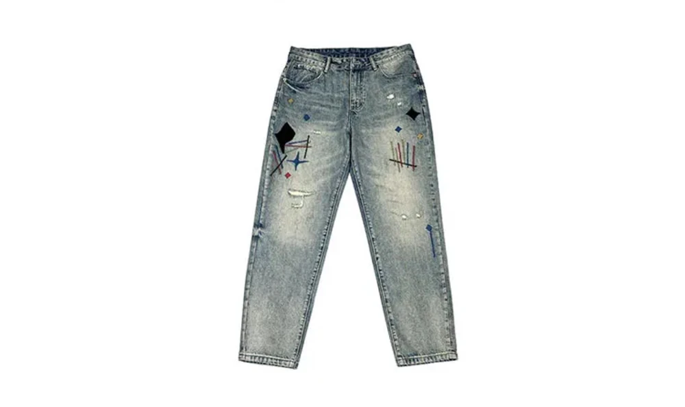 High Quality Streetwear Ragged Patch Embroidery Ripped Jeans For Men Fashion Men Clothing Distressed Denim Pants Male Trousers