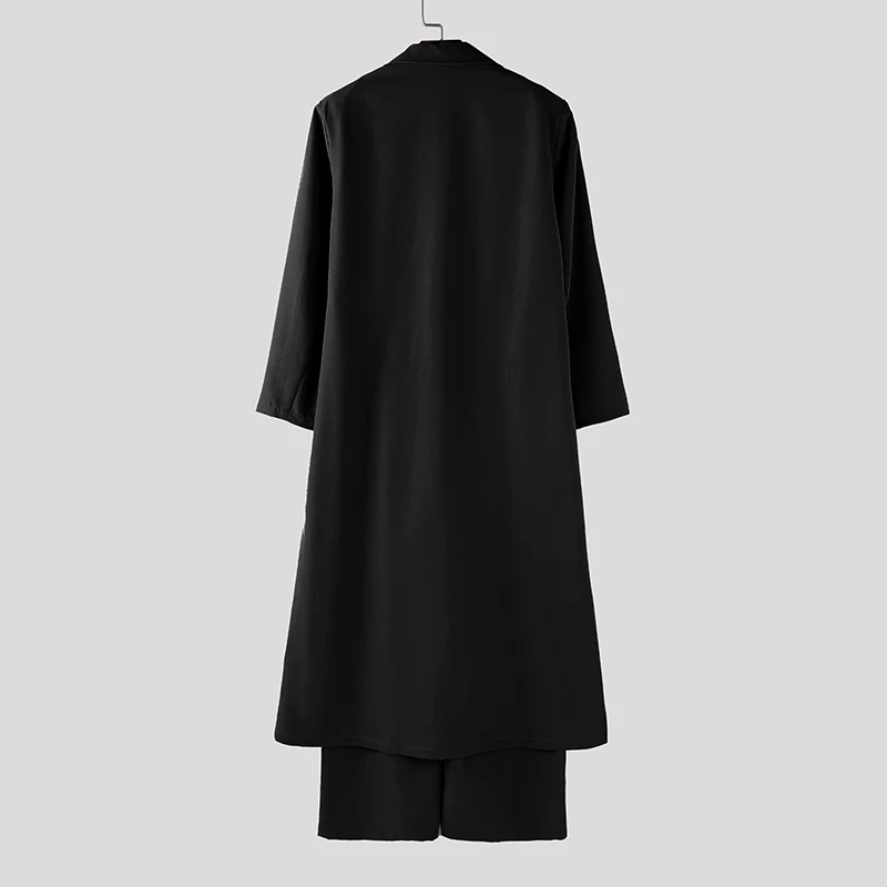 INCERUN Men Sets Solid Lapel Long Sleeve Blazer & Jumpsuits Pants Two Pieces Sets Streetwear Loose Fashion Casual Men's Suits