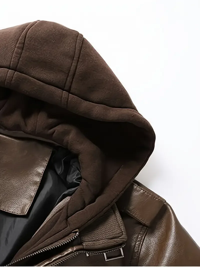 Motorcycle Leather Jackets Man Casual Fashion Motorcycle Coat Slim Fit Lapel PU Jackets Autumn Anti-wind Leather Coat Male