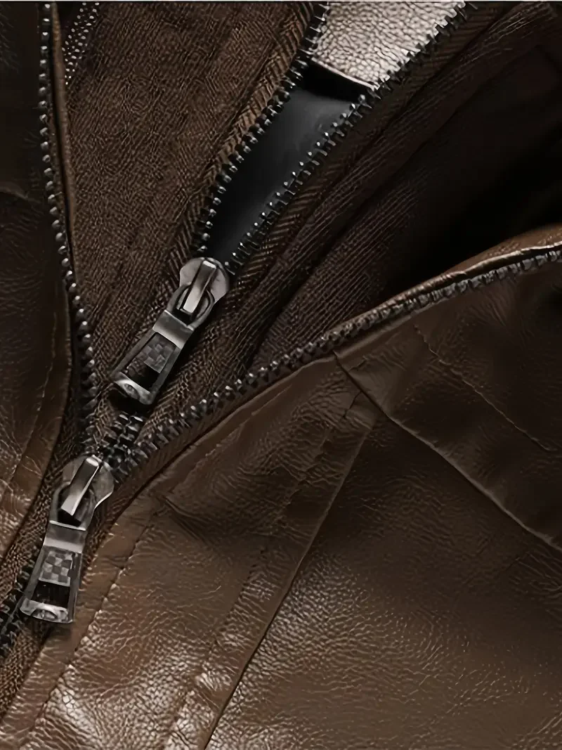 Motorcycle Leather Jackets Man Casual Fashion Motorcycle Coat Slim Fit Lapel PU Jackets Autumn Anti-wind Leather Coat Male