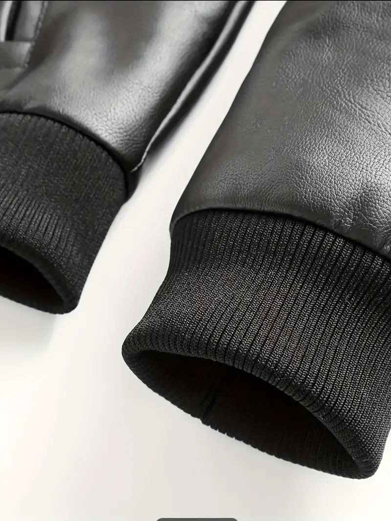 Motorcycle Leather Jackets Man Casual Fashion Motorcycle Coat Slim Fit Lapel PU Jackets Autumn Anti-wind Leather Coat Male