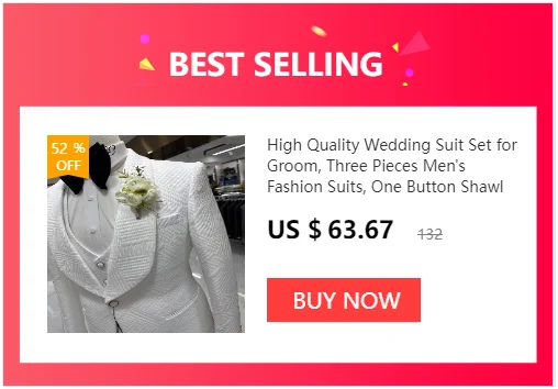 DMDRS | Jacquard Men's 3-piece Suit Set Formal Party Dress Groom's Tuxedo High Quality Elegant Men's Customized Outfit