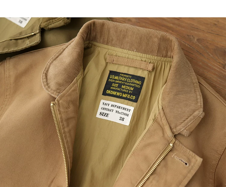 4603# 2024 Spring and Autumn New American Retro 11.5OZ Casual N1 Deck Jacket Men's Simple 100% Cotton Locomotive Cargo Coat