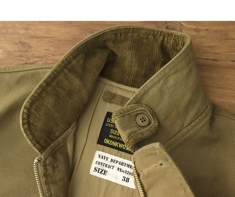 4603# 2024 Spring and Autumn New American Retro 11.5OZ Casual N1 Deck Jacket Men's Simple 100% Cotton Locomotive Cargo Coat