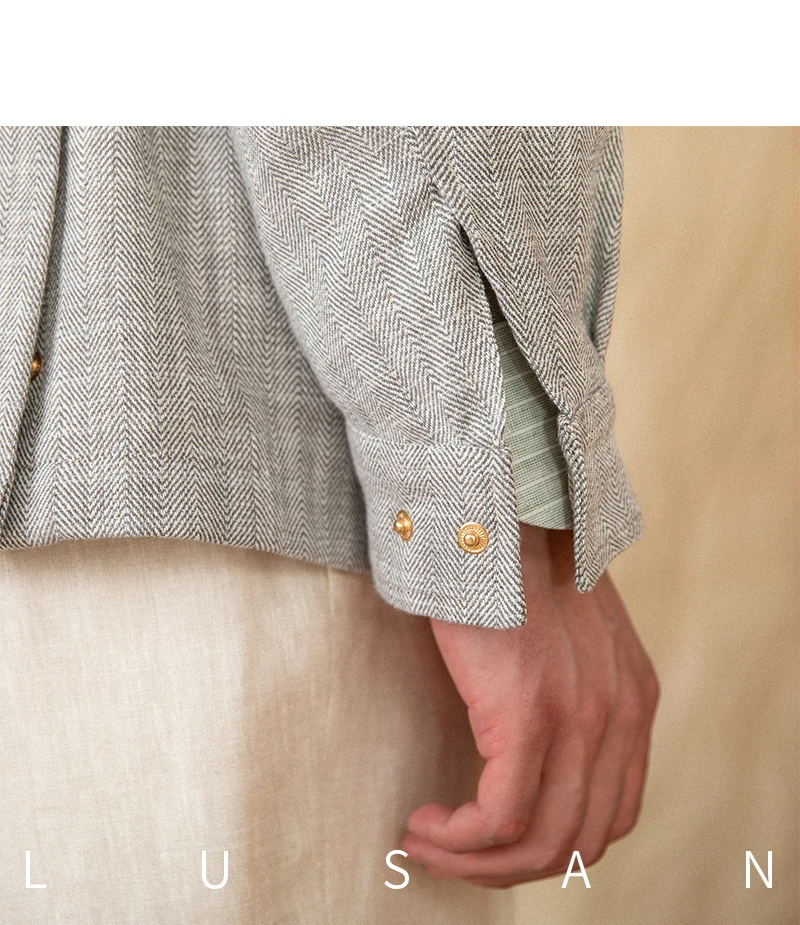 Cotton and Linen Vertical Collar Tight Waist M65 Hunting Jacket Retro All-match Spring and Summer Lightweight Casual Jacket