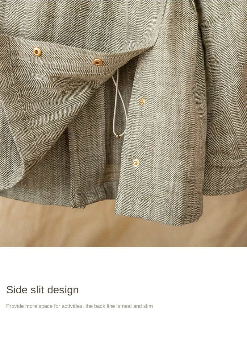 Cotton and Linen Vertical Collar Tight Waist M65 Hunting Jacket Retro All-match Spring and Summer Lightweight Casual Jacket