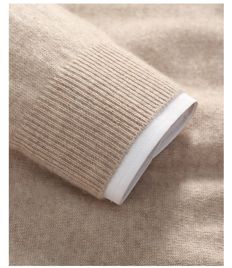 100% High-Quality Cashmere Men's Autumn and Winter Pullover, Semi High Neck Classic Versatile Warm Sweater Jacket