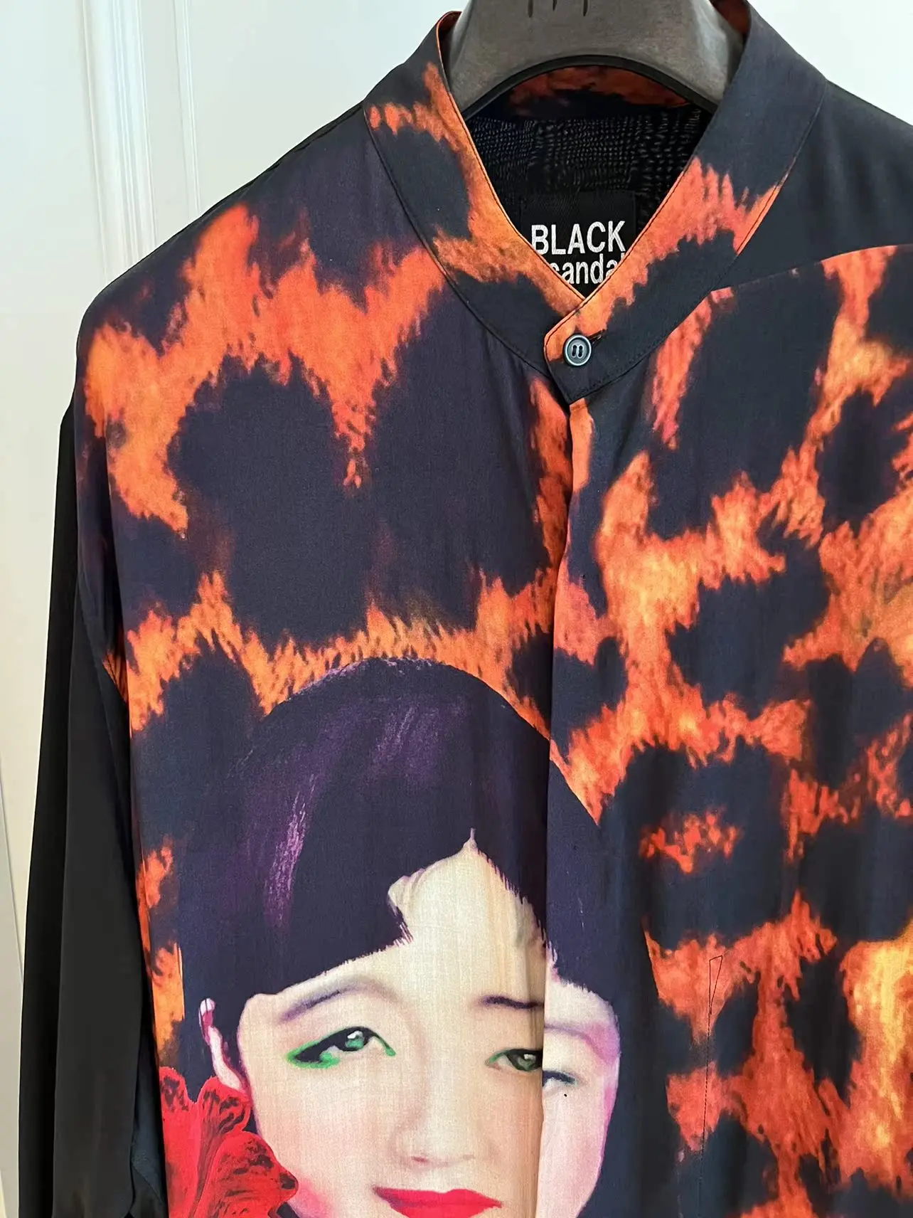 TOP-YAMAMOTO original design silk leopard print long shirt Paris fashion show silhouette long shirt