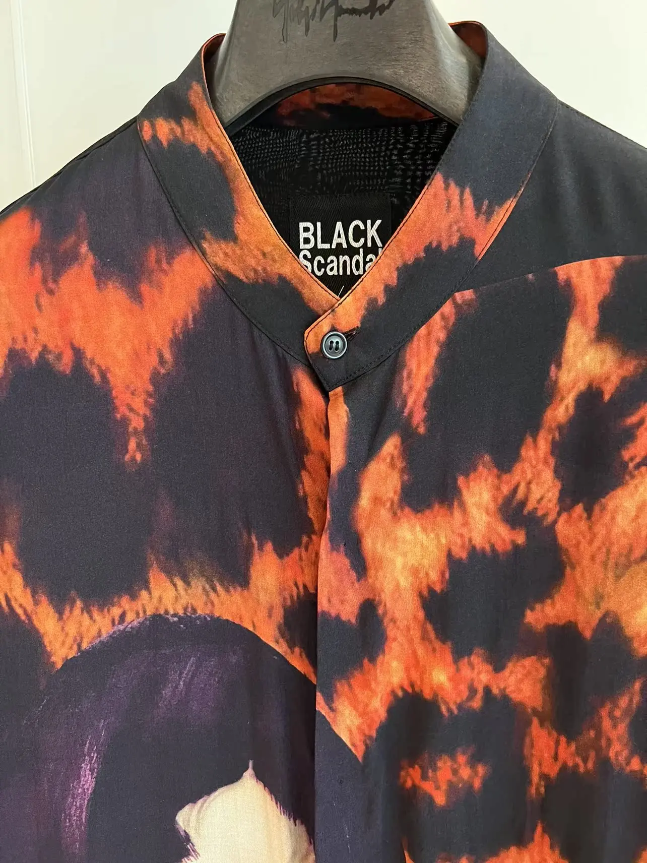 TOP-YAMAMOTO original design silk leopard print long shirt Paris fashion show silhouette long shirt