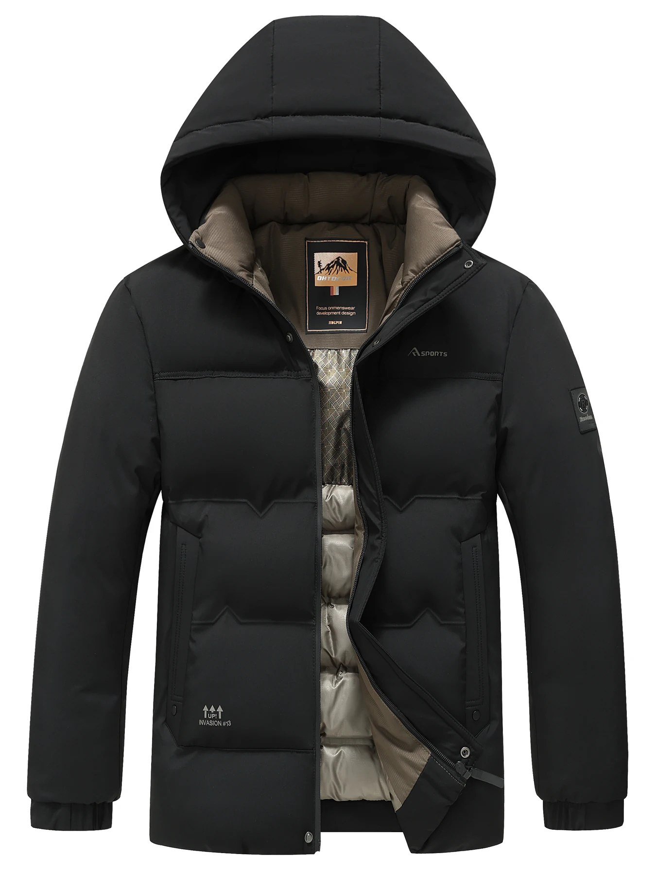 2026 Winter New Style Men's Detachable Hat Casual Business Cotton Jacket Warm Jacket Outdoor Clothing for Men
