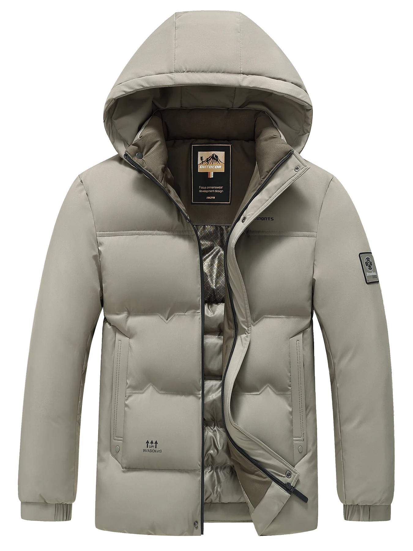 2026 Winter New Style Men's Detachable Hat Casual Business Cotton Jacket Warm Jacket Outdoor Clothing for Men