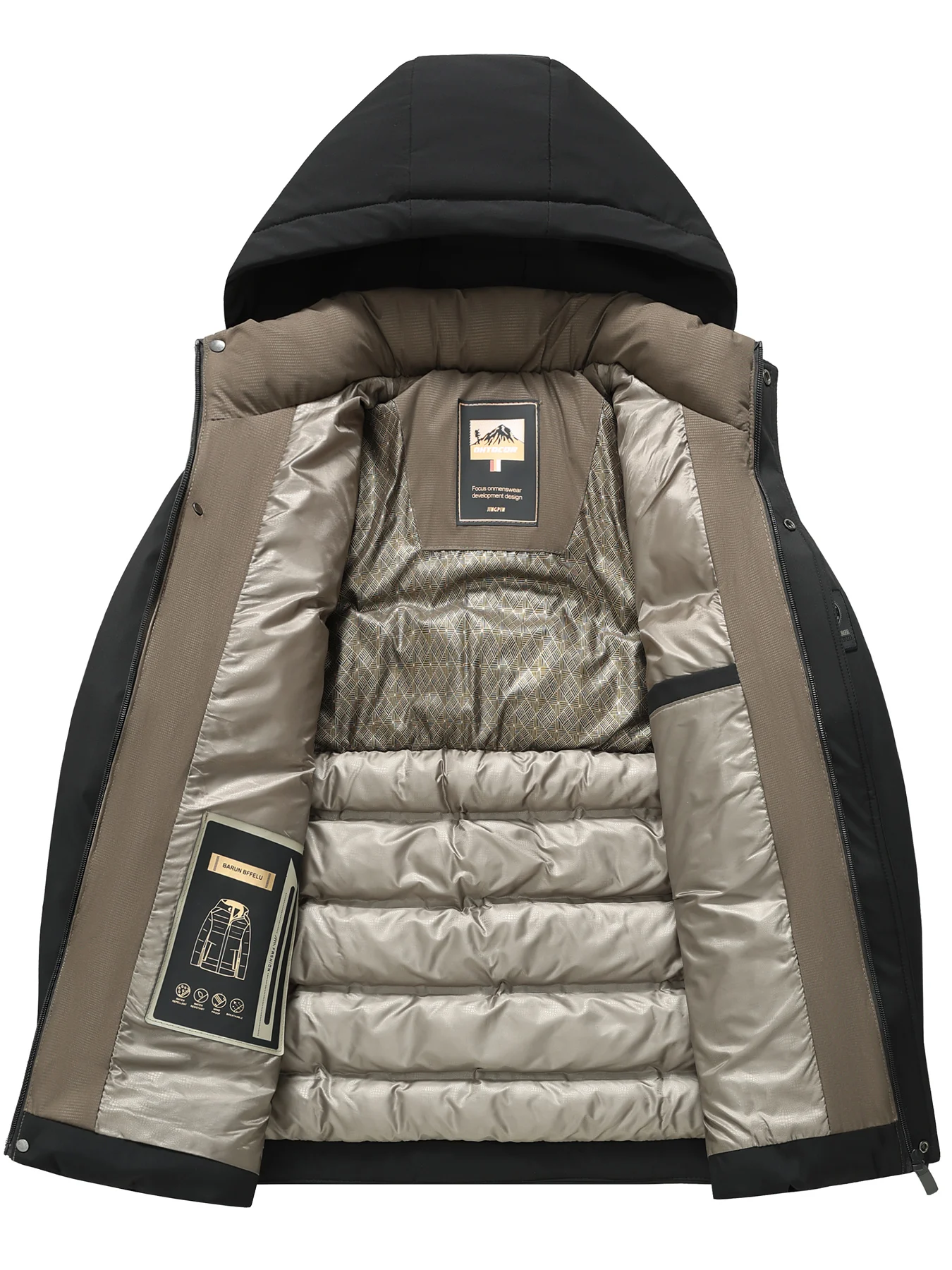 2026 Winter New Style Men's Detachable Hat Casual Business Cotton Jacket Warm Jacket Outdoor Clothing for Men