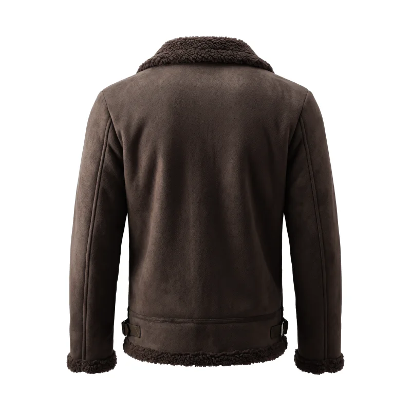 Men Winter Jacket Faux Suede Fleece Lined Warm Coat Zip Up Lightweight Thickened Outdoor Hunting Windproof Winter Man's Jackets