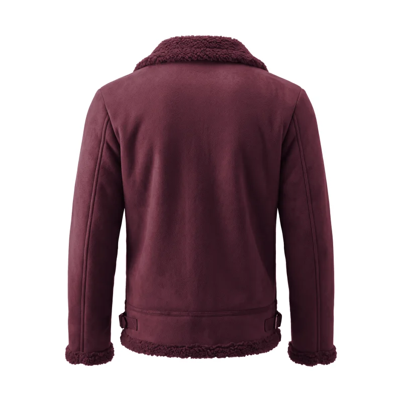 Men Winter Jacket Faux Suede Fleece Lined Warm Coat Zip Up Lightweight Thickened Outdoor Hunting Windproof Winter Man's Jackets