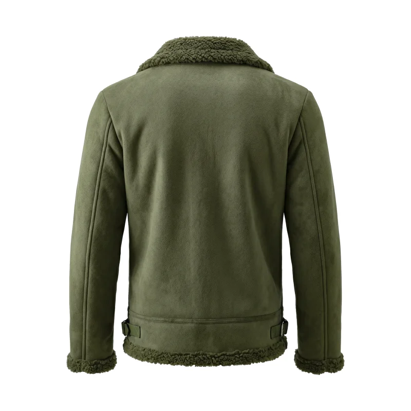 Men Winter Jacket Faux Suede Fleece Lined Warm Coat Zip Up Lightweight Thickened Outdoor Hunting Windproof Winter Man's Jackets