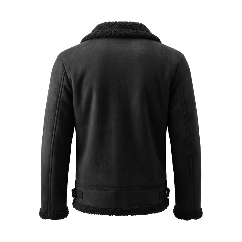 Men Winter Jacket Faux Suede Fleece Lined Warm Coat Zip Up Lightweight Thickened Outdoor Hunting Windproof Winter Man's Jackets