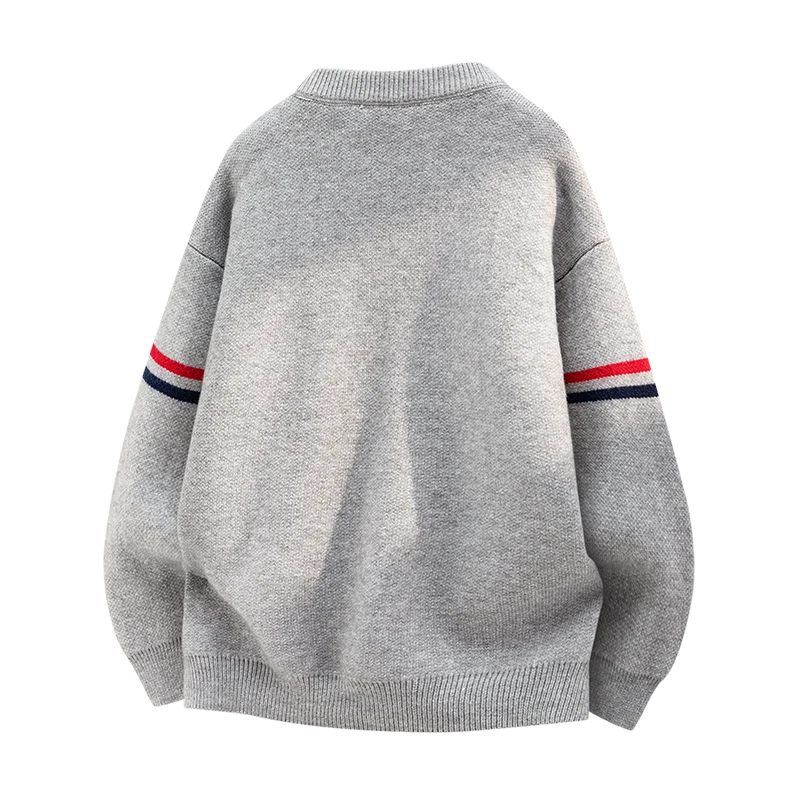 High Quality Men New Long-Sleeved Knitted Cardigan Round Neck Single-Breasted Sweater Coat Leisure Trend Hot-Selling MenClothing