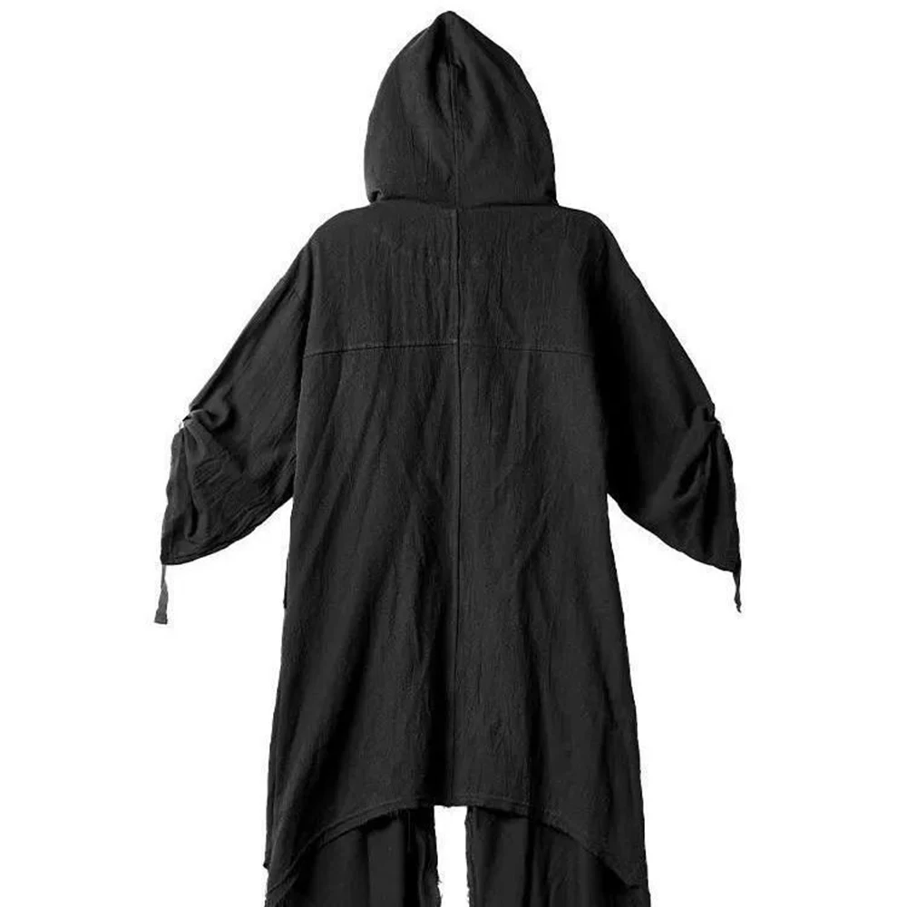 XS-5XL Spring New Men's Solid Color Long Trench Coat American Retro Fashion Trendy Street Casual Simple Loose Niche Men's Top
