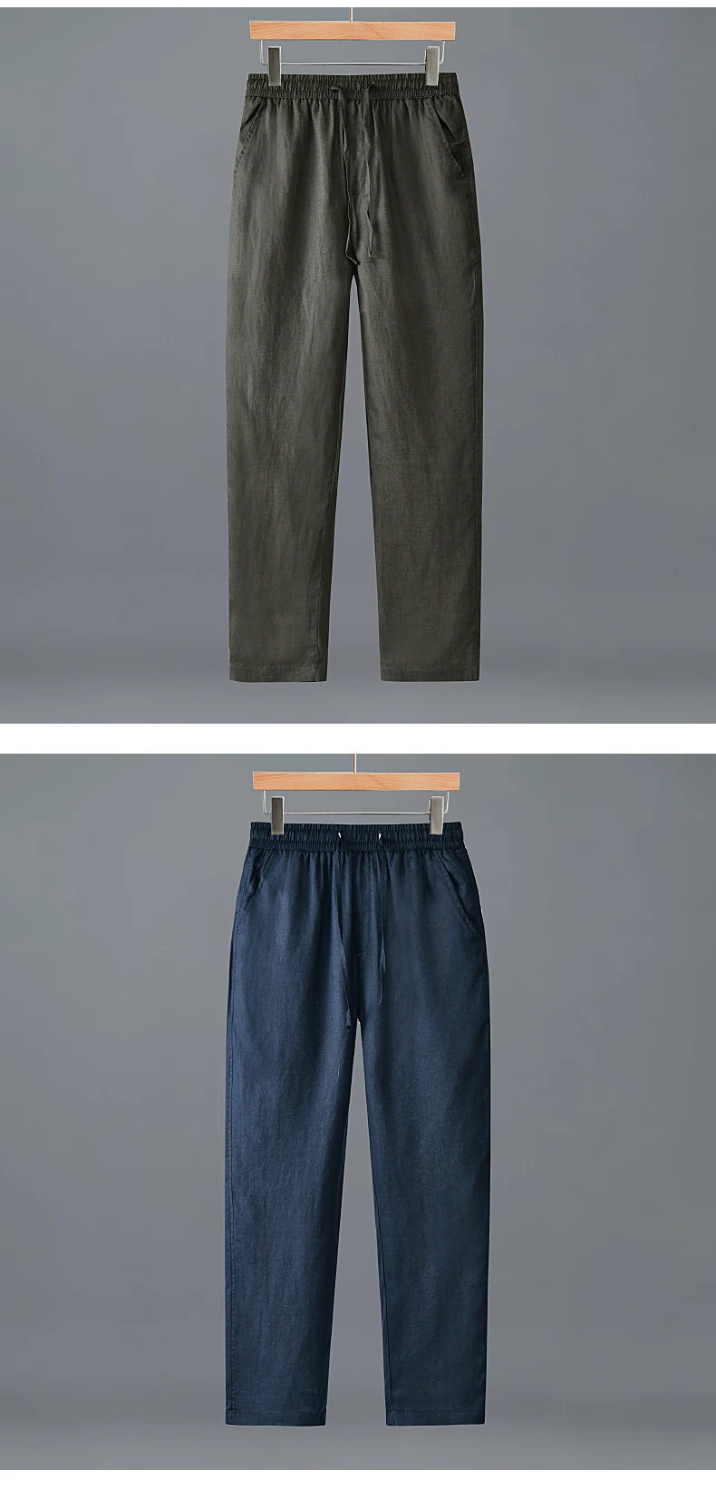 Linen 100%, Outdoor Sports Casual Retro Cycling Trend Beach Pants, Slim Fit, Fishing Style, Fashionable, Breathable Casual Pants