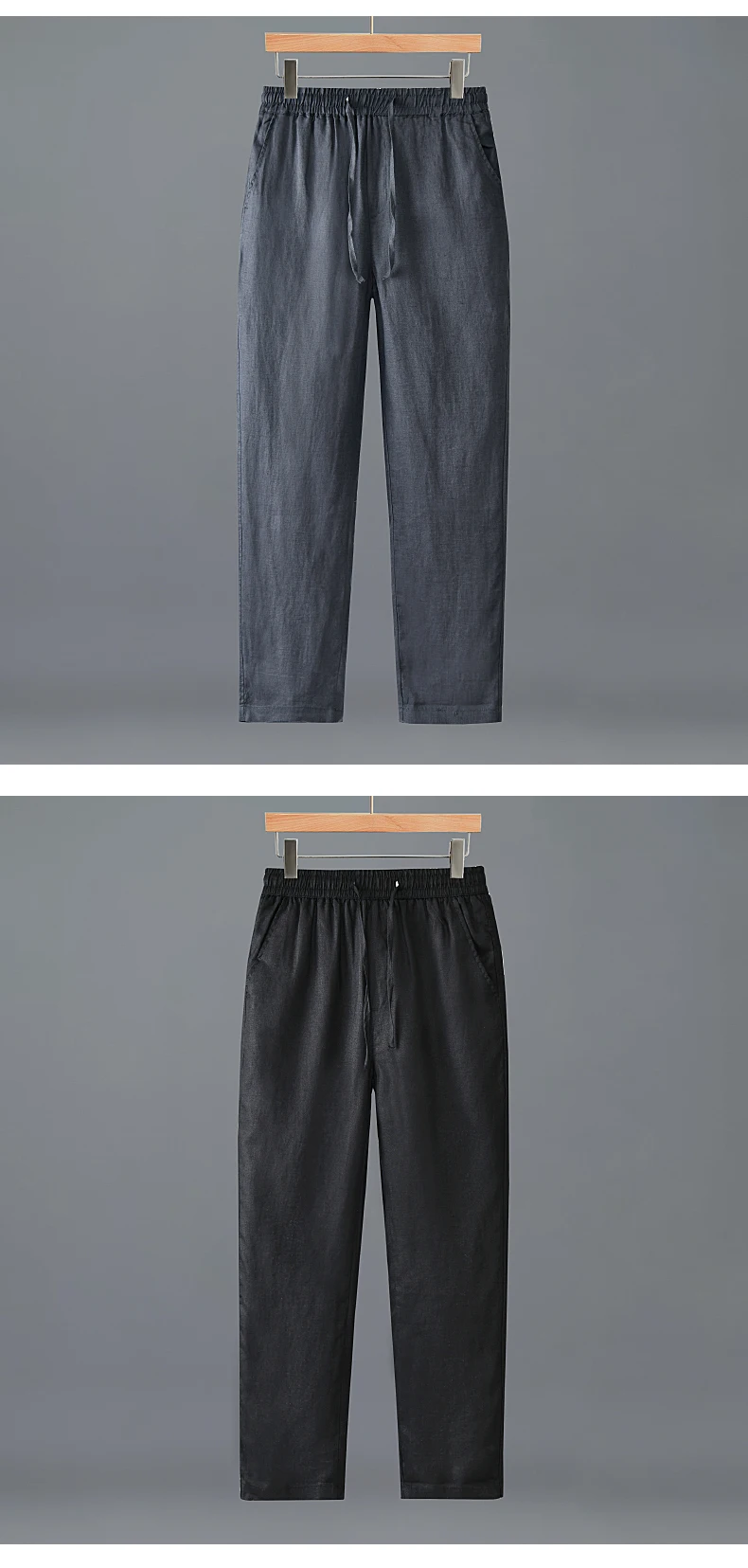 Linen 100%, Outdoor Sports Casual Retro Cycling Trend Beach Pants, Slim Fit, Fishing Style, Fashionable, Breathable Casual Pants
