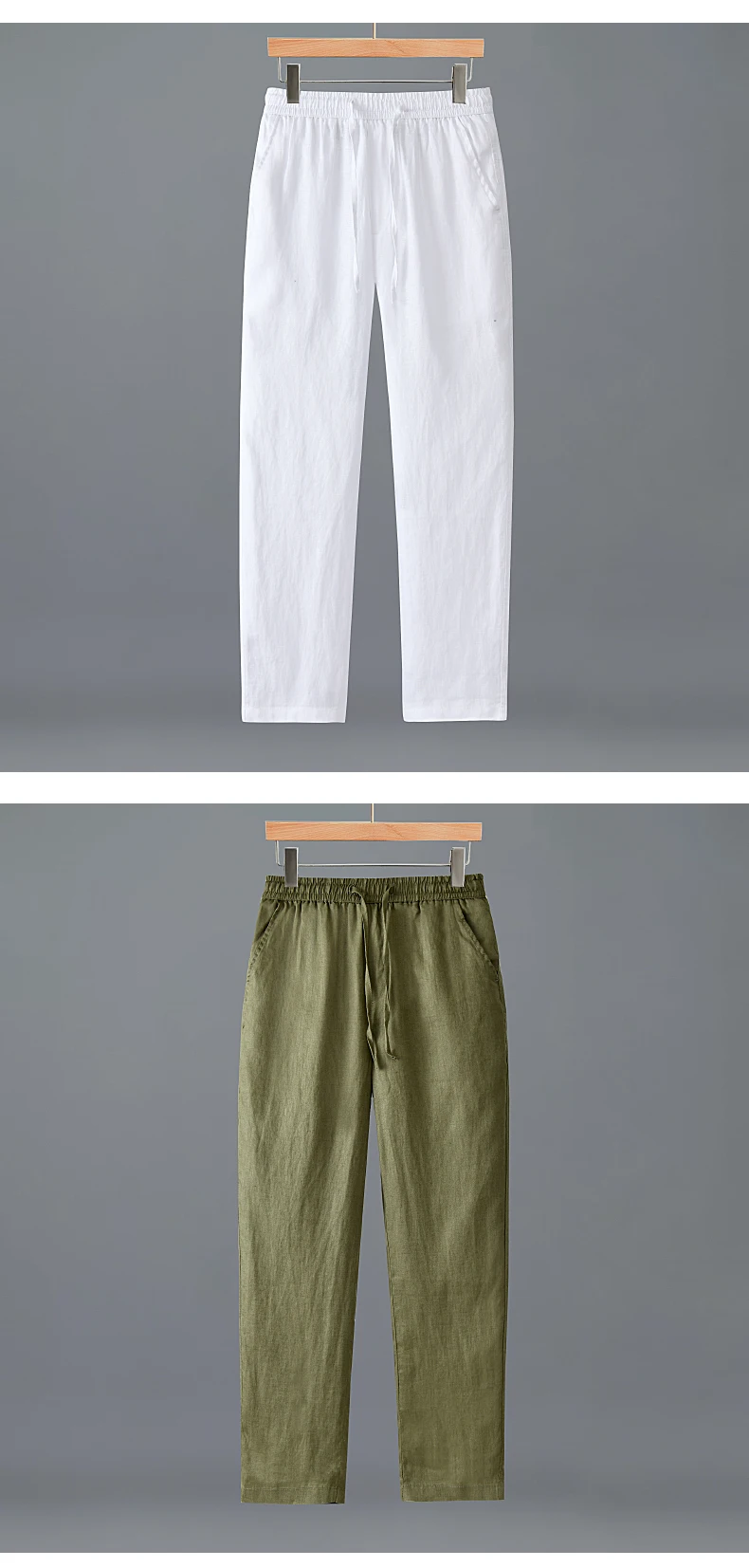 Linen 100%, Outdoor Sports Casual Retro Cycling Trend Beach Pants, Slim Fit, Fishing Style, Fashionable, Breathable Casual Pants