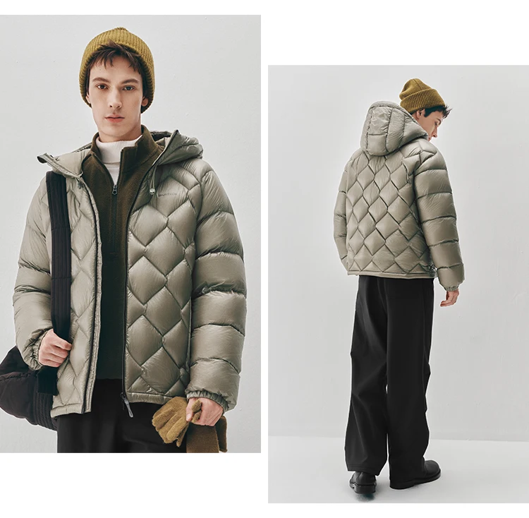 Semir Men Down Jacket 90 Percent Down Fill Diamond Quilting Outdoor Style 2026 Winter Warm Insulation Cold Weather