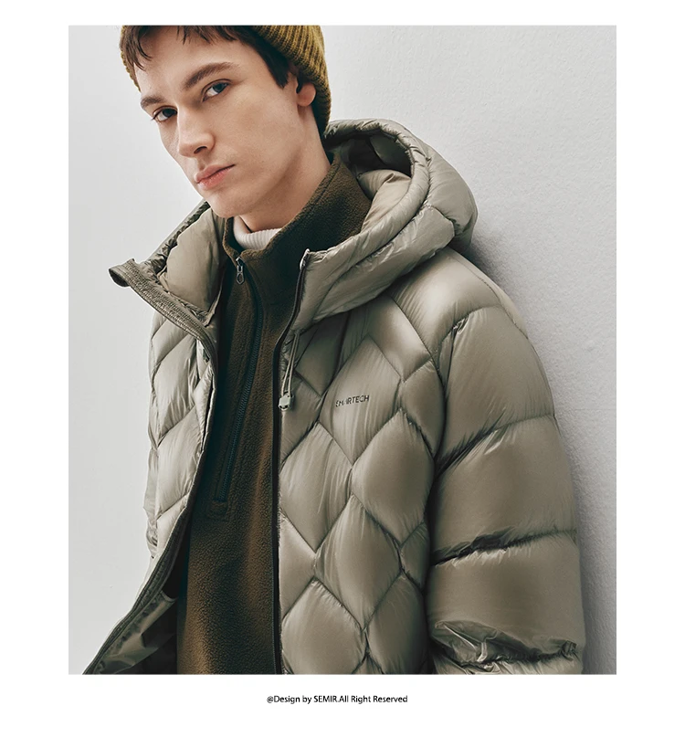 Semir Men Down Jacket 90 Percent Down Fill Diamond Quilting Outdoor Style 2026 Winter Warm Insulation Cold Weather