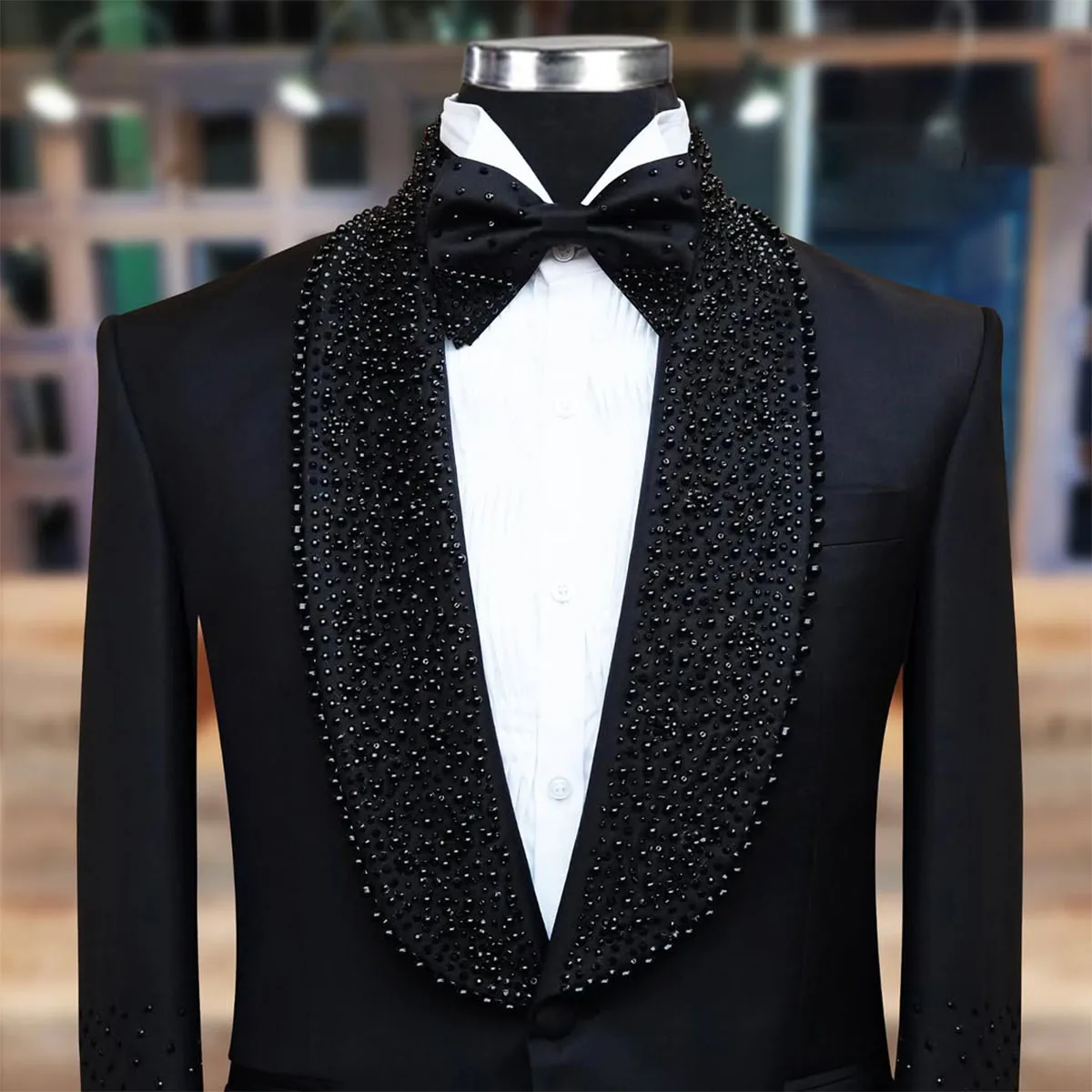Customized Luxury Diamond Mens Suits Groom Wedding Tuxedos 2 Pieces Bridegroom Prom Blazers Fashion traje de hombre elegante