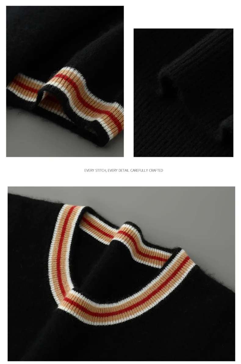 2026 Summer New Fashion O-Neck 100% Wool Knit Short Sleeve Spliced Business Casual T-Shirts Men's Clothing Loose England Tees