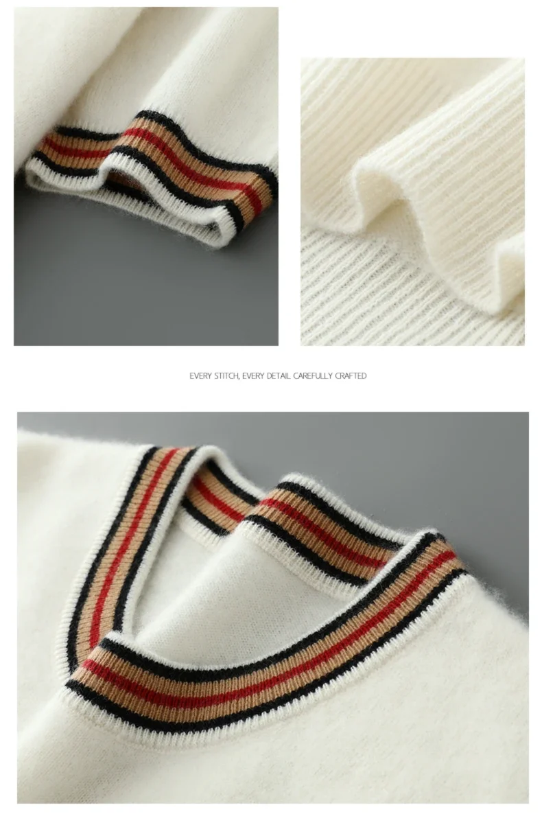 2026 Summer New Fashion O-Neck 100% Wool Knit Short Sleeve Spliced Business Casual T-Shirts Men's Clothing Loose England Tees