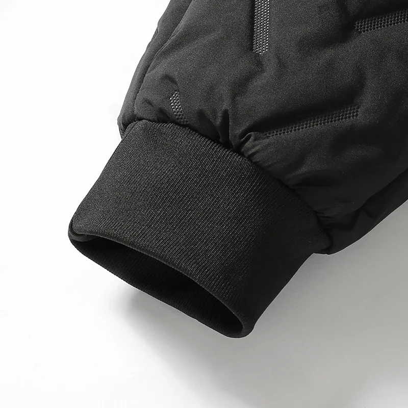 Tracksuit Men Winter Warm Men Down Cotton Jacket Zipper Coat+Down Pants Two Piece Sets Fashion Mens Joggers Set Sweat Suit 5XL