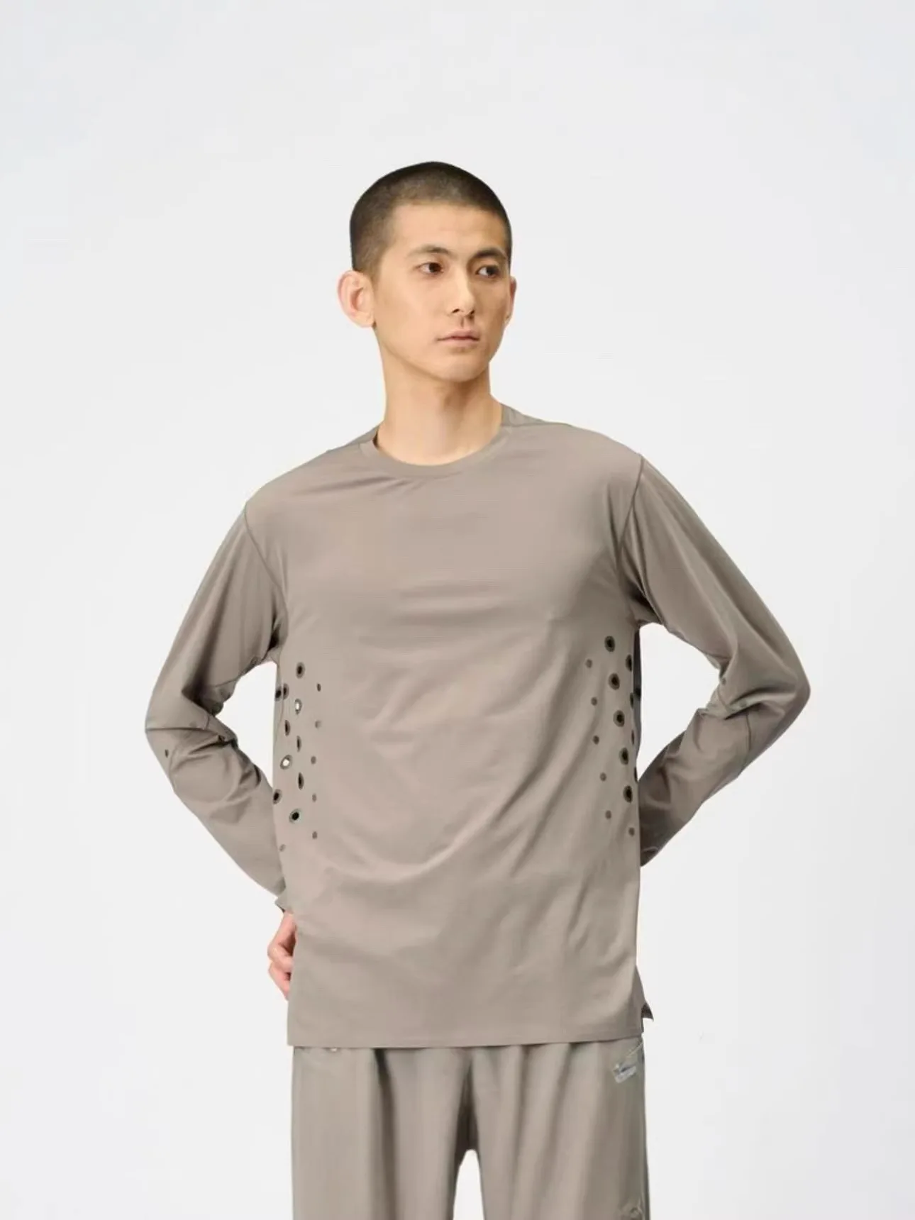 GOLDWIN 0 Series Mens Quick Dry Long Sleeve Shirt 3M Reflective Perforated Anti Odor Moisture Absorbent Hiking Outdoor Top