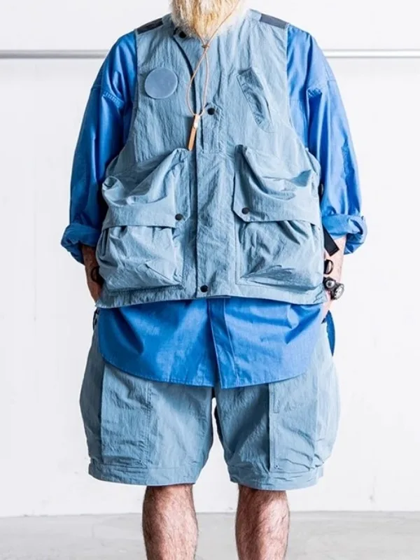 Japanese Retro Multi Pocket Vest Casual Sleeveless Jacket Men's Outdoor Style