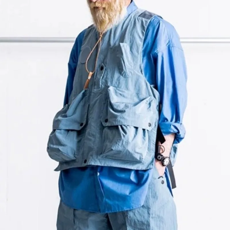 Japanese Retro Multi Pocket Vest Casual Sleeveless Jacket Men's Outdoor Style
