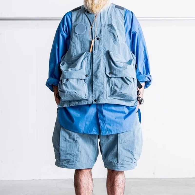 Japanese Retro Multi Pocket Vest Casual Sleeveless Jacket Men's Outdoor Style