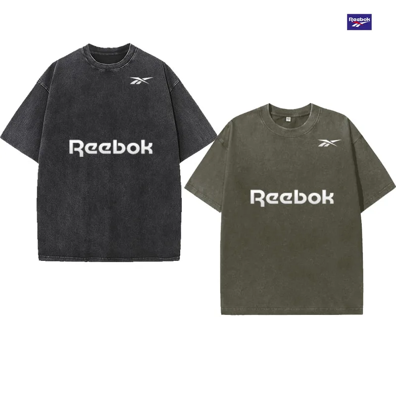 2026 Reebok Men's Summer Sports T-Shirt, Featuring Y2K Retro Fashion Style, in Standard European Size with a Loose Fit.