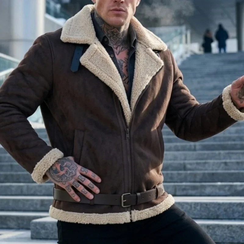 Winter New Men's Plush Jacket Warm Fleecy Jacket Ready for Winter Jacket Over Street Wear Men's Hunting Jacket