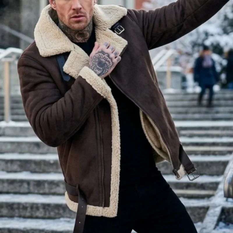 Winter New Men's Plush Jacket Warm Fleecy Jacket Ready for Winter Jacket Over Street Wear Men's Hunting Jacket